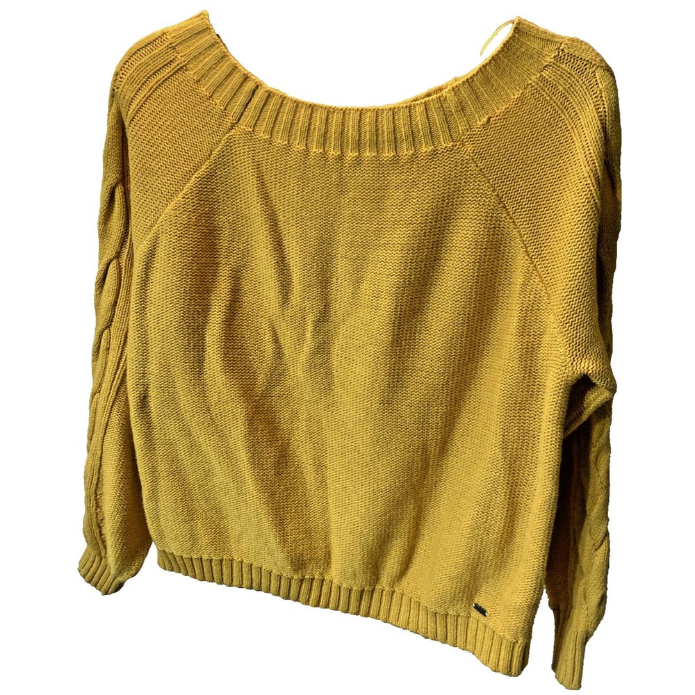 Hollister Womens Long Sleeve Yellow Sweater Size Small